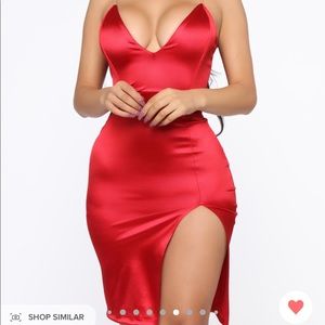 Fashion Nova. Red Midi Dress